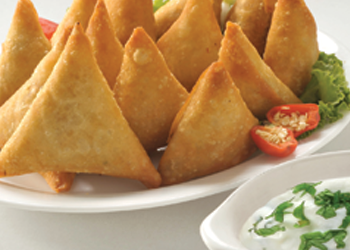 Mini Lamb Samosas with Mint and Cucumber Dip